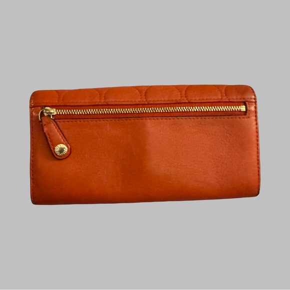 VERA BRADLEY Audrey Leather Quilted Orange Wallet - Picture 2 of 15